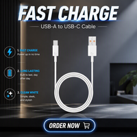 Kabel Data Pengisian Cepat Tipe-C Single-Head 6A untuk Ponsel Android Kompatibel dengan Versi 5A