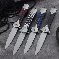 Couteau pliant tactique Bochen à lame en titane 5cr14 avec pointe de lance, manche en G10, pour la chasse, le camping en plein air, la défense personnelle