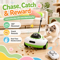 Distributeur de nourriture pour chien et chat moderne, écologique et de qualité supérieure, avec motif de dessin animé |   Distributeur automatique de friandises rechargeable |   Jouet interactif pour animaux de compagnie