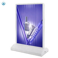 Ewen Boîte à lumière rechargeable pour vitrine, cadre d'affichage A4 en aluminium ultra-mince, double face, haute luminosité