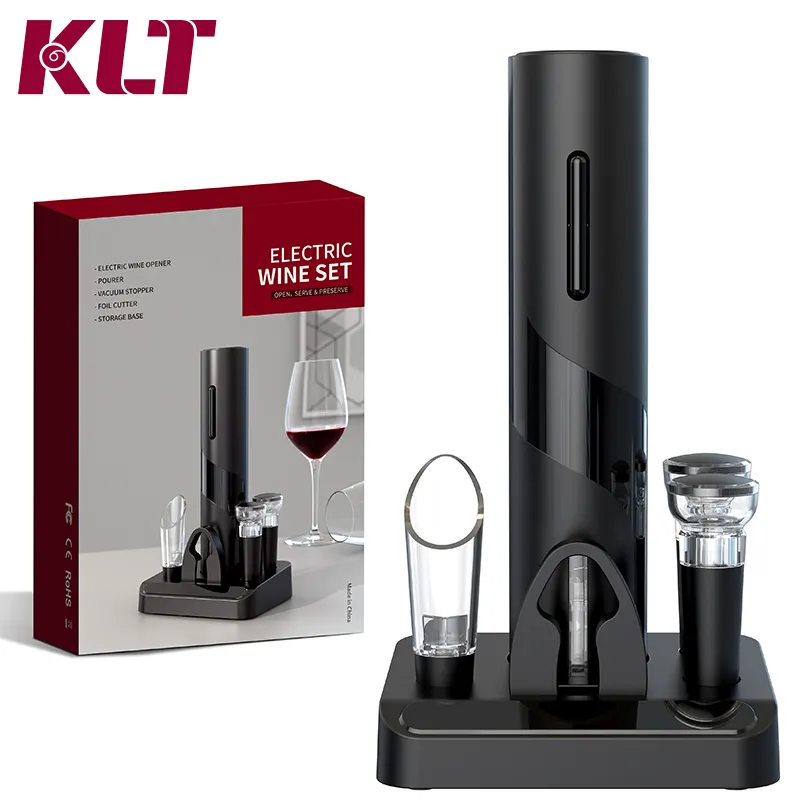 High Quality Multifunction Wine Stopper Wine Pourer Electric Bottle Opener Gift Set For Ins Style