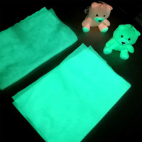 Fournisseur d'usine, tissu en peluche de flanelle de polyester fluorescent à effet lumineux, bord lumineux, tissu lumineux auto-luminescent