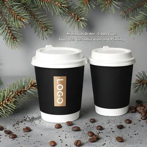 ถ้วยกระดาษฟอยล์สีทองแบบใช้แล้วทิ้งพร้อมฝา PS ขนาด4ออนซ์8ออนซ์12ออนซ์โลโก้ที่กำหนดเอง - Product Image 3