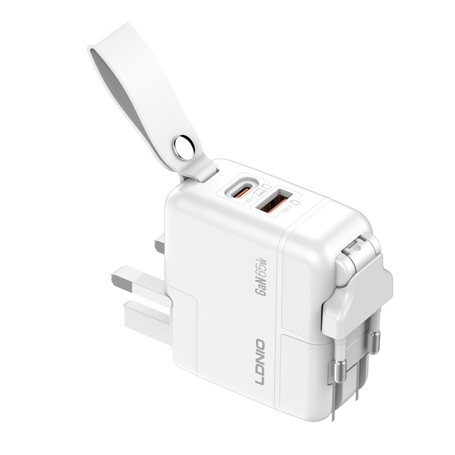 Fast Charging Adapter Travel Portable Quick Charger USB + Type C Multinational Adapter 65W GaN All-in-one Adapter