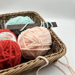 Jouet personnalisé mini animaux 100% fil de chenille de polyester pour le tricotage à la main