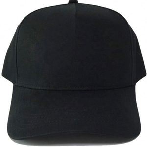 Casquette de baseball pour hommes, design personnalisé, 5 panneaux, style A-frame, broderie plate, noire unie, avec logo, vente en gros - Product Image 2