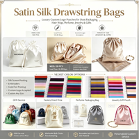 Sacs en satin avec logo, sac anti-poussière personnalisé, sac en satin de soie avec cordon de serrage pour emballage d'extensions de cheveux, pochette de rangement de luxe pour perruques et bijoux