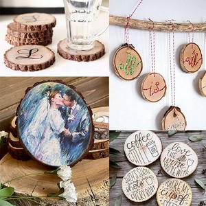 ODM OEM thân thiện với môi chưa hoàn thành tự nhiên Vòng Thông gỗ cây đĩa DIY gỗ log Tree lát trang trí - Product Image 2