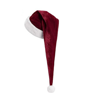 Nouveaux chapeaux de Père Noël de luxe en velours avec bordure en <span class=keywords><strong>fourrure</strong></span>, imprimés en relief, multicolores, pour adultes, vente en gros, personnalisables, deux tailles - Product Image 4