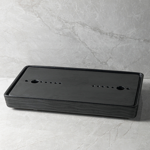 Nhà hàng INS Hotel Molecular Dish, món ăn ẩm thực lạnh, <span class=keywords><strong>sushi</strong></span>, phục vụ trên đĩa đen, đĩa gastronomy, đĩa hình chữ nhật, đá khô - Product Image 3