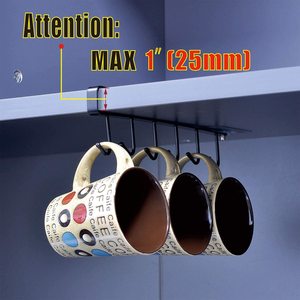 Dính Giữ Cốc Dưới Tủ Mug Móc Áo Mug Treo Dưới Kệ 6 Móc Cà Phê Cup Mug Chủ Cho Nhà Bếp - Product Image 2