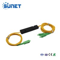 Sunet High Quality FTTH 1x2 ABS Box Type SC APC UPC Single/Dual/Triple windows 2.0mm/3.0mm Fiber Optic Fbt Coupler