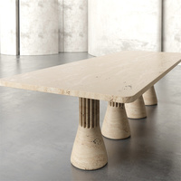 Nouvelle table à manger extensible de luxe scandinave en marbre massif pour 8 personnes, idéale pour la salle à manger à domicile