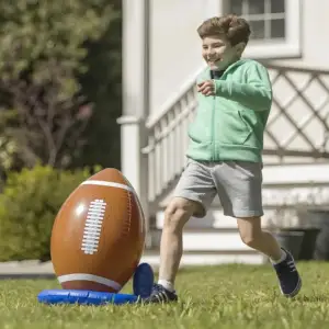 Chute de 23 polegadas e pegue futebol infantil inflável resistente com vinil para chutar, atirar e pegar diversão de futebol