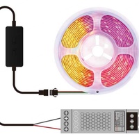 Kit de Bande LED Intelligente RGB 5M DC12V 6A avec Contrôle par App, Voix et Télécommande, 1 Canal, Portée 20m, Garantie 2 Ans