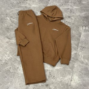 Ensemble de survêtement personnalisé pour <span class=keywords><strong>homme</strong></span> en <span class=keywords><strong>coton</strong></span> épais, 2 pièces : pantalon de <span class=keywords><strong>jogging</strong></span> et sweat à capuche, tenue de sport pour <span class=keywords><strong>homme</strong></span> - Product Image 1