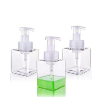 Flacon carré en PETG de 250 ml de luxe pour l'emballage de shampooing et de gel douche haut de gamme