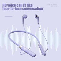BT 5.2 headphone nirkabel TWS tahan air olahraga Bass Handsfree dengan mikrofon Stereo kalung earphone Headset olahraga
