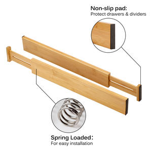 Ventes chaudes : séparateur de <span class=keywords><strong>tiroir</strong></span> en bois pour vaisselle, séparateur de <span class=keywords><strong>tiroir</strong></span> en <span class=keywords><strong>bambou</strong></span> réglable à ressort pour la cuisine - Product Image 4