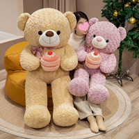 Ours d'anniversaire en peluche avec gâteau pour enfants et décoration de fête
