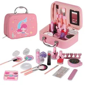 Kit de maquiagem para crianças, kit de maquiagem para brincadeiras, conjunto de cosméticos e brinquedos