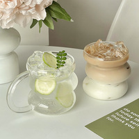Vente chaude Tasse à café en verre transparent de haute qualité Verre borosilicate isolant thermique Tasse à thé Matcha glacé Latte Cadeaux
