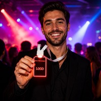 Badge LED lumineux pour fête, badge d'identification lumineux, acrylique avec bord éclairé, gravé, alimenté par piles, pour événements, concerts, personnalisé