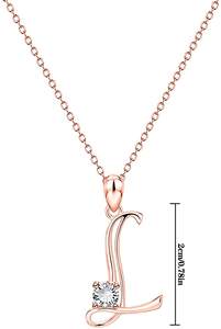 Gran oferta, a la <span class=keywords><strong>moda</strong></span> colgante collar con letras inglesas de 26, collar con letra inicial del alfabeto con diamante chapado en oro rosa para <span class=keywords><strong>mujer</strong></span> - Product Image 6