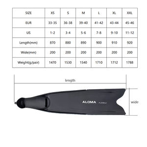 Aloma fabrika doğrudan dalış ekipmanları ayak cep Flipper yumuşak silikon kauçuk Fin uzun bıçak tüplü serbest yüzgeçleri - Product Image 6