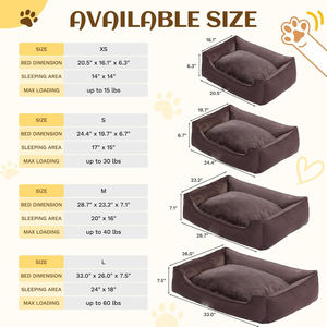 เตียงนอนสัตว์เลี้ยงแบบกันน้ำรูปทรงสี่เหลี่ยมผืนผ้า พร้อมเมมโมรี่โฟม ซักได้ ช่วยลดความวิตกกังวลสำหรับสุนัข ขายส่ง - Product Image 4