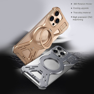 Funda de teléfono de aleación de aluminio de lujo, desmontable, con soporte y función de disipación de calor - Product Image 2