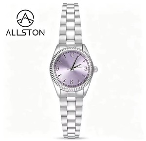 Reloj de Cuarzo Elegante para Mujer, Caja de Aleación, Bisel con Incrustaciones de Diamantes de Imitación, Marcadores de Hora con Diamantes, Correa de Acero Inoxidable, Resistente al Agua - Product Image 5