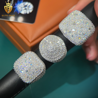 Bague en argent véritable 925 avec moissanite pour homme, style hip-hop, sertie de moissanites, bijoux de haute qualité, passe le test du diamant