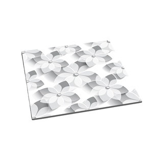 Carrelage en fleurs grises 3D à vente rapide 600 * 600 Décoration intérieure de la maison Aspect élégant et chic Carrelage poli 60*60 Carreaux 24x24 - Product Image 1