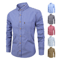 OEM Herren-Flanellhemd aus 100 % Baumwolle mit individuellem Druck, Stickerei-Logo, Übergröße, Langarm, knitterarm und atmungsaktiv