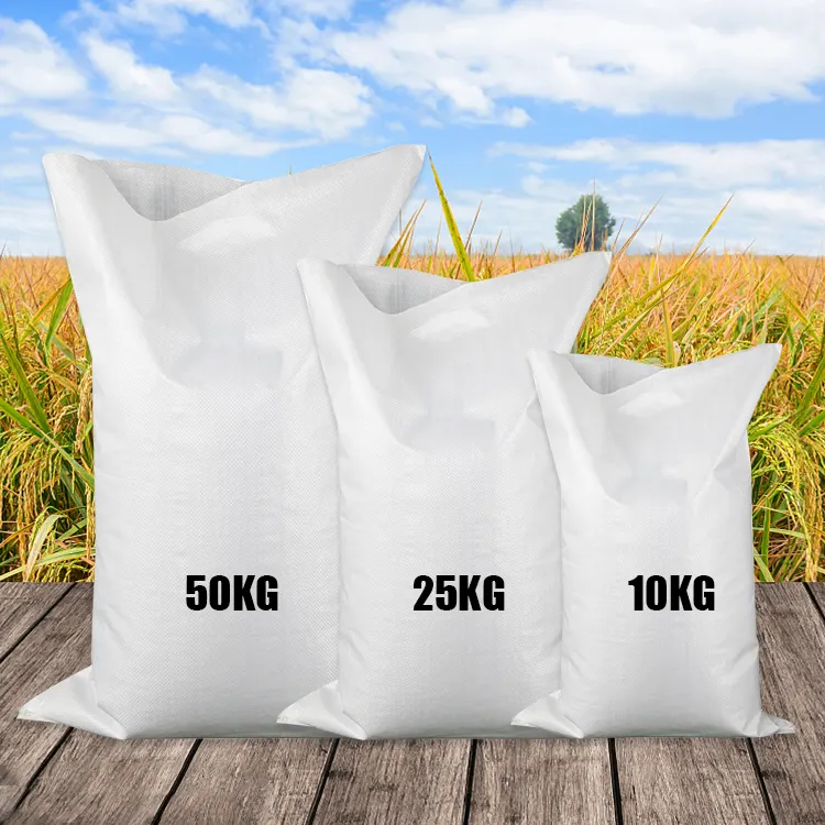 Bolsa de alimentación de grano de arena de harina de arroz de alta calidad 10Kg 25Kg 50Kg Pp bolsas de embalaje para fertilizante químico de alimentación