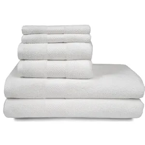 70x140cm厘米酒店奢华提花白色浴巾套装100% 棉大沙滩巾品牌吸水速干浴巾