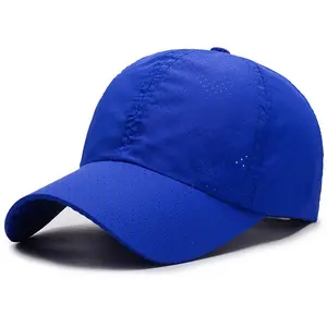 高品质6面板男女通用户外跑步纯色空白干式棒球帽/高尔夫运动帽/透气速干帽