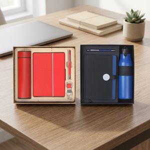 Coffret Cadeau Personnalisé : Carnet en Cuir PU, Stylo et Bouteille d'Eau - Product Image 2