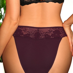 Slip Bikini Floreale in Pizzo a Vita Bassa da Donna, Trasparente in Rete, Vendita all'Ingrosso dalla Fabbrica Cinese - Product Image 2