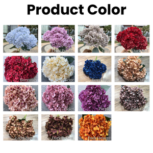 Hydrangeas artificiels en tissu de soie de haute qualité, 5 têtes, bleus, pour décoration de mariage - Product Image 4
