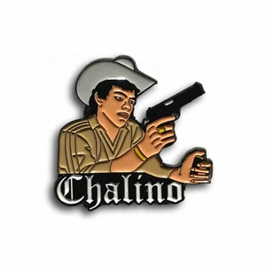 Pin de solapa de metal esmaltado personalizado al por mayor con logo de El Chapo, estilo mexicano, para sombrero de vaquero y gorra de béisbol para hombre - Product Image 5