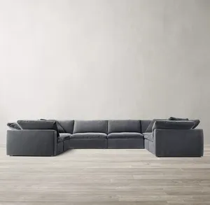 Sofà sezionale moderno del salone del sofà del tessuto di forma di U della fabbrica all'ingrosso