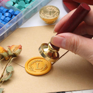 Cabezas de sellos de cera con alfabeto de hojas, grabado en latón, decoración para diario botánico, sello de cera para sellar - Product Image 4
