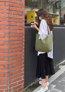 New Work Travel Vintage Single Shoulder Zipper Pocket Women's Green Large Tote Zhejiang Canvas <b>Bag</b> - Product Image 5