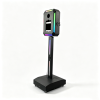 Coque de photomaton portable avec éclairage RGB et base d'imprimante pour appareil photo reflex numérique, mariages et événements