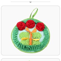 Nouveau tapis olfactif pour lapins, hamsters et oiseaux - Alimentation lente, entraînement pour animaux de compagnie, motif floral, forme ronde