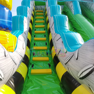 Castillo inflable de doble carril para niños con tobogán acuático inflable y piscina. - Product Image 5