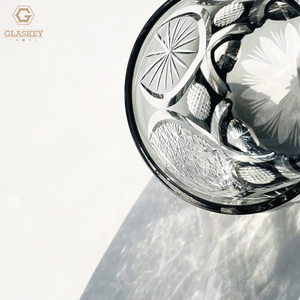 Tasse à eau japonaise Edo Kiriko Whiskey Grey Crystal Glass Flash Locke Cup Tasse à eau japonaise en verre à vin faite à la main - Product Image 6