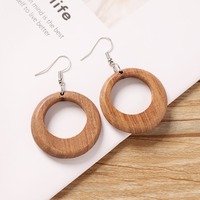 Boucles d'oreilles en bois géométriques ajourées en gros, bijoux fantaisie pour femmes